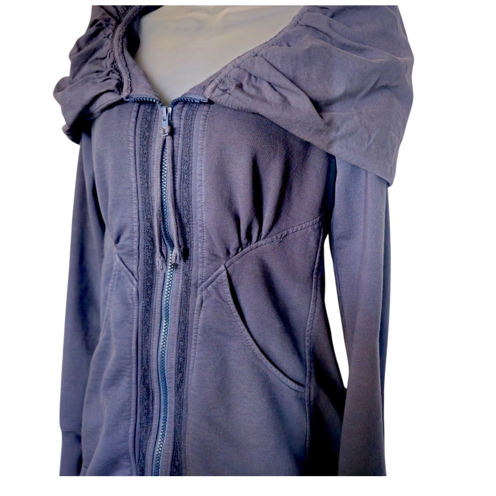 Prairie Underground Slate Blue Cloak Hoodie Fleece Jacket Sz S - Picture 3 of 9